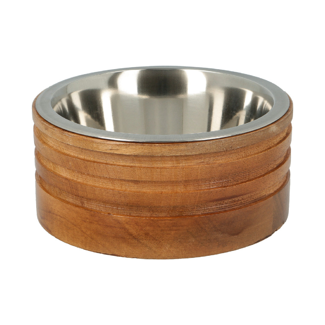 Comedero Recto de Madera y Acero