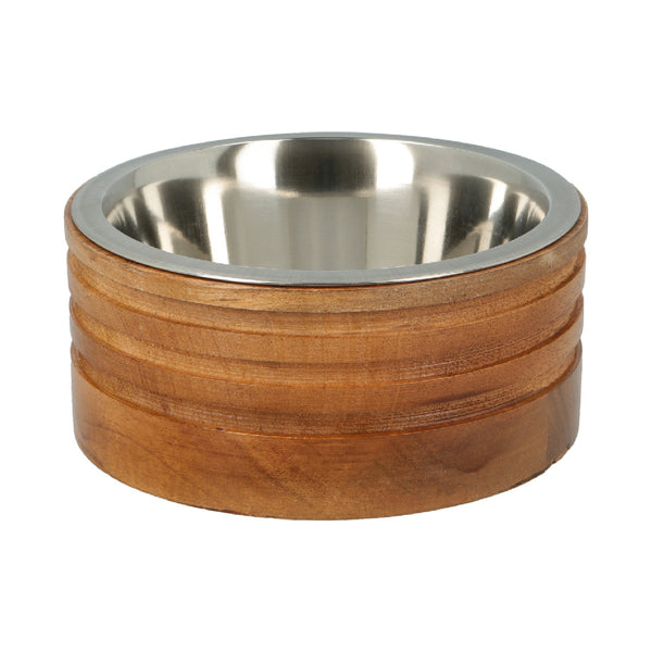 Comedero Recto de Madera y Acero