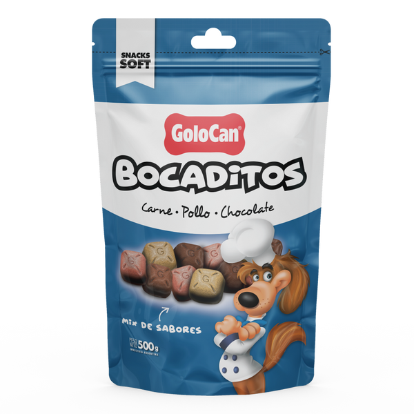 Bocaditos Perro Golocan Carne Pollo Chocolate