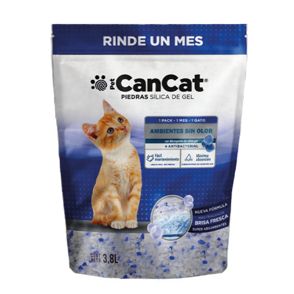 Piedras Sanitarias Gato CanCat Silica Gel Brisa Fresca 3,8lt