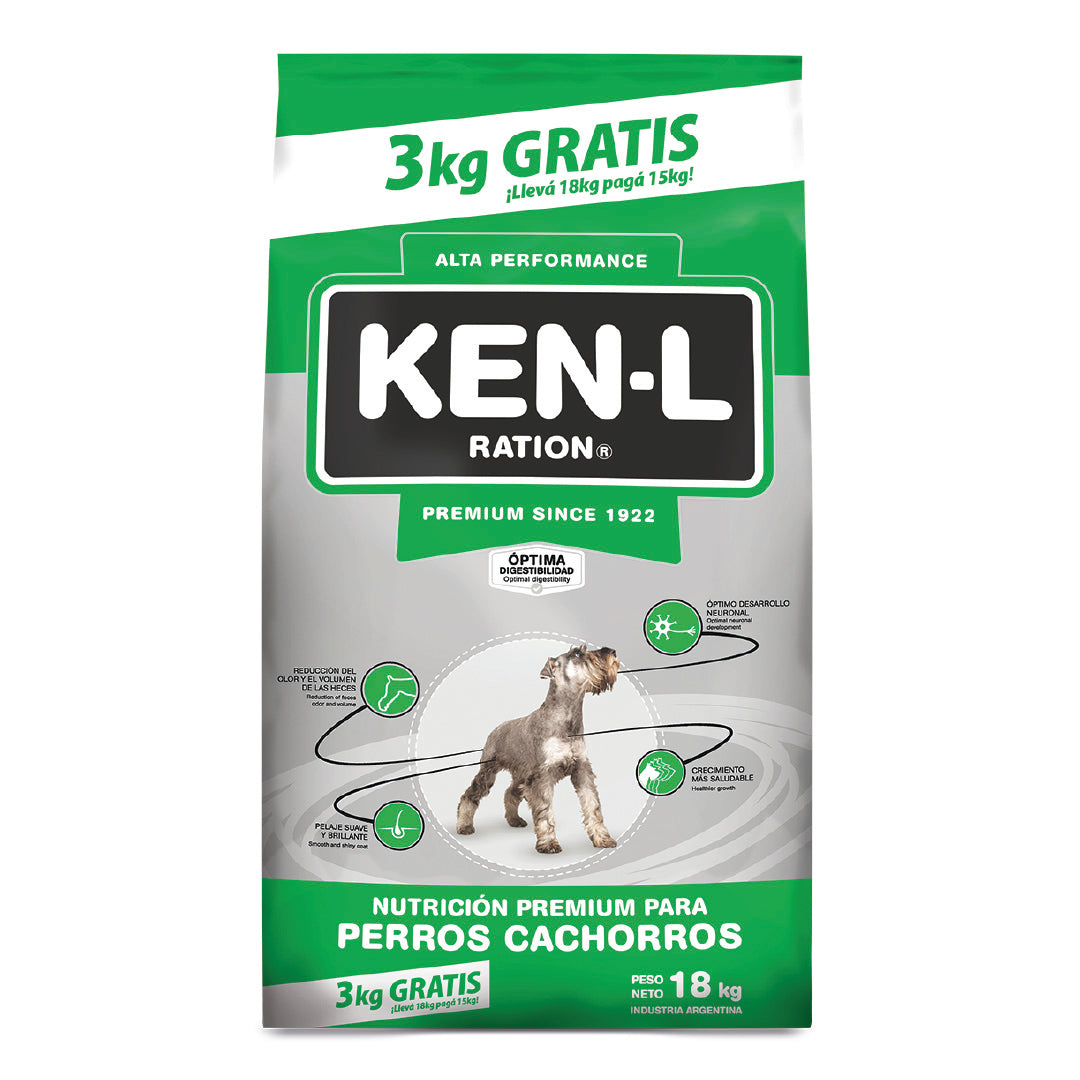 Alimento Ken L Perro Cachorro 15+3kg