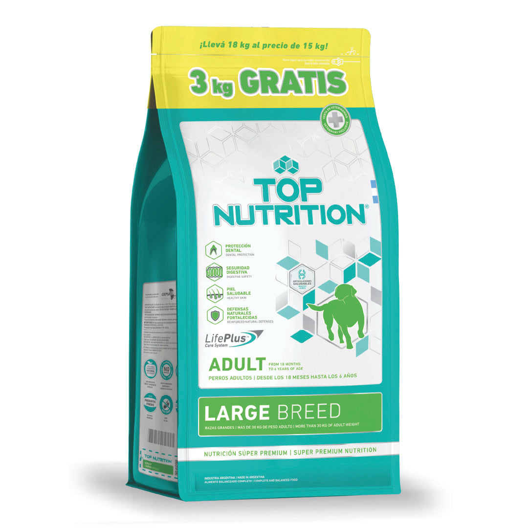Alimento Top Nutrition Perro Adulto Grande 15+3kg