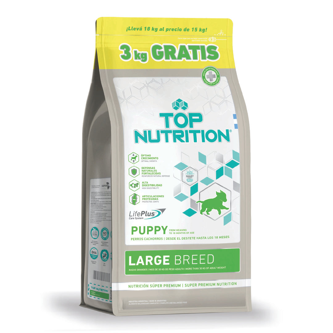 Alimento Top Nutrition Perro Cachorro Grande 15+3kg