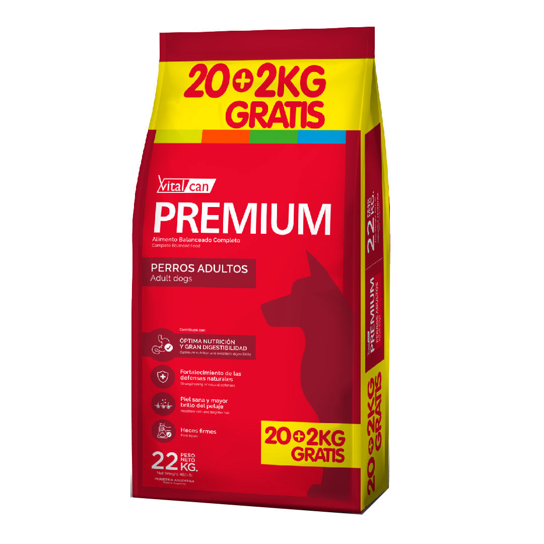 Alimento Vitalcan Premium Perro Adulto 20+2kg