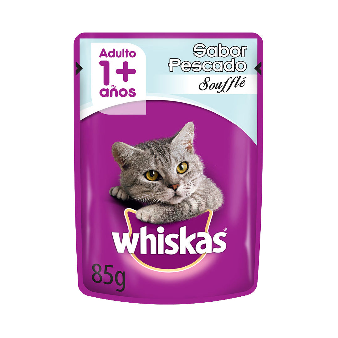 Pouch Whiskas Gato Adulto Pescado en Soufflé
