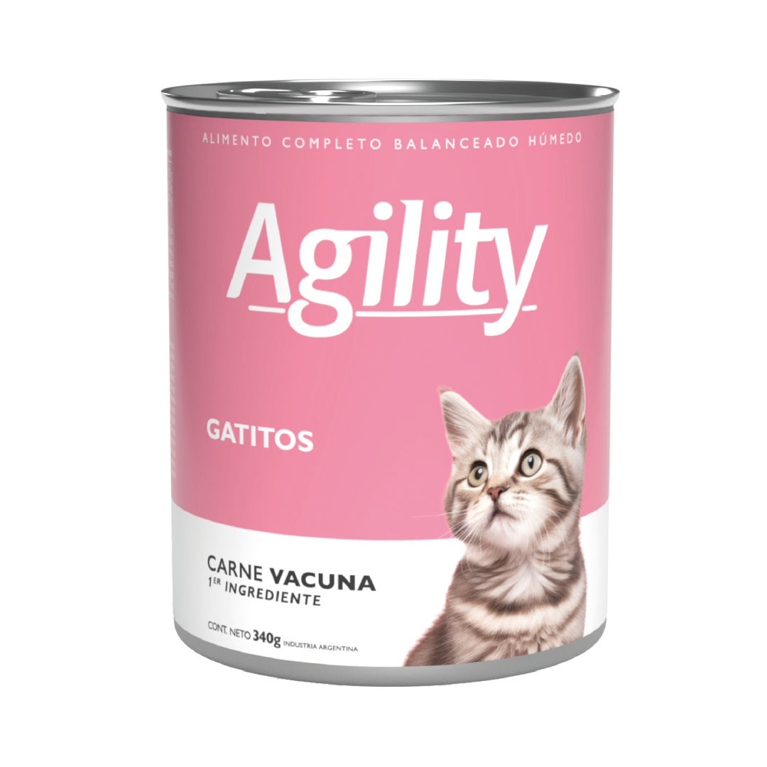 Lata Agility Gatito Cachorro Carne