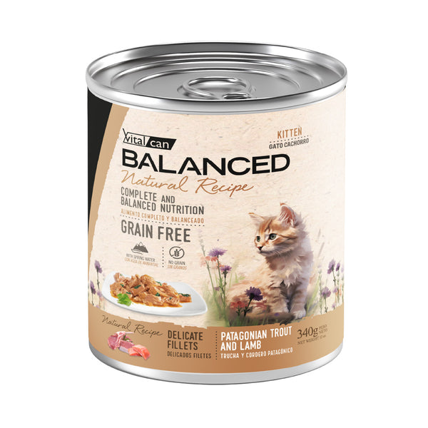 Lata Balanced Gato Cachorro Filetes Trucha y Cordero