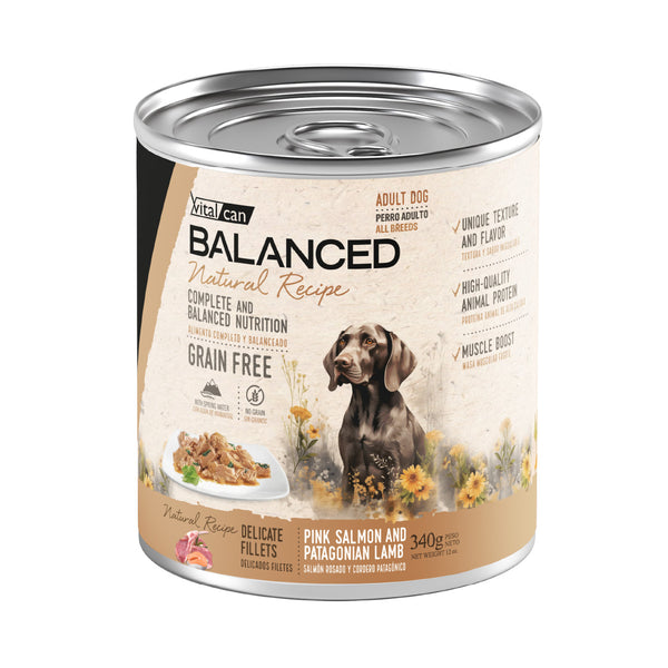 Lata Balanced Perro Adulto Filetes Salmón y Cordero