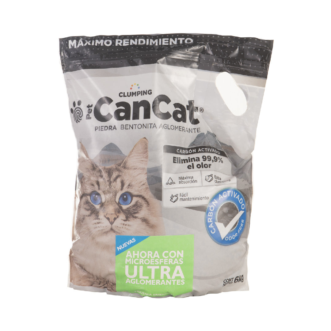 Piedras Sanitarias Gato CanCat Bentonita Carbón Activado 6kg