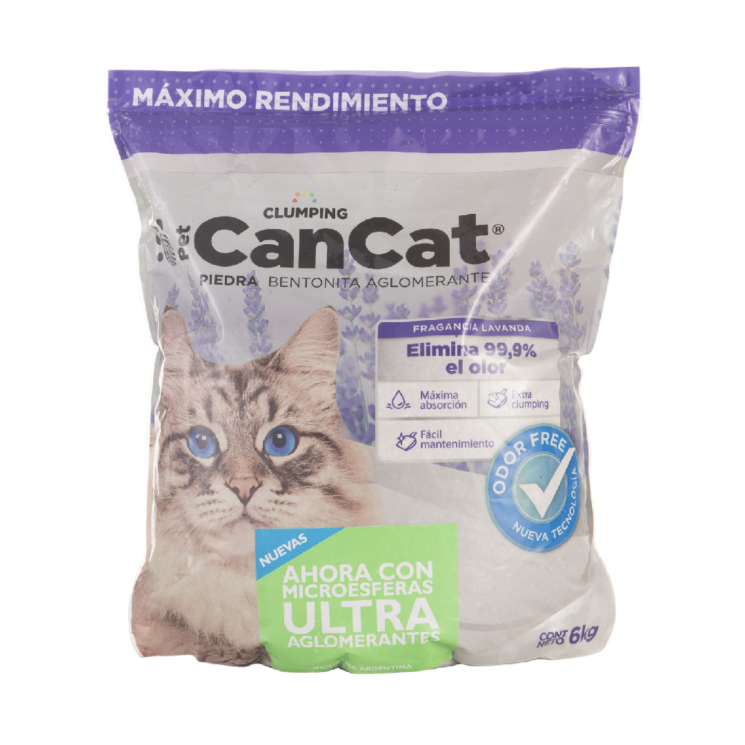 Piedras Sanitarias Gato CanCat Bentonita Lavanda 6kg