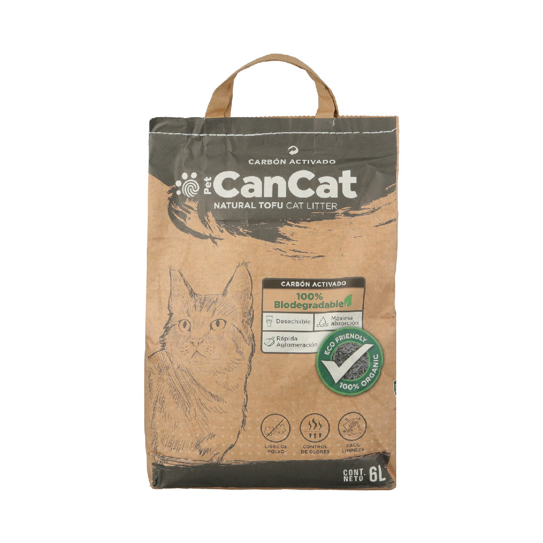 Piedras Sanitarias Gato CanCat Tofu Natural Carbón Activado 6lt