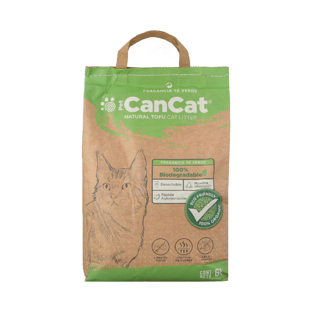 Piedras Sanitarias Gato CanCat Tofu Natural Té Verde 6lt