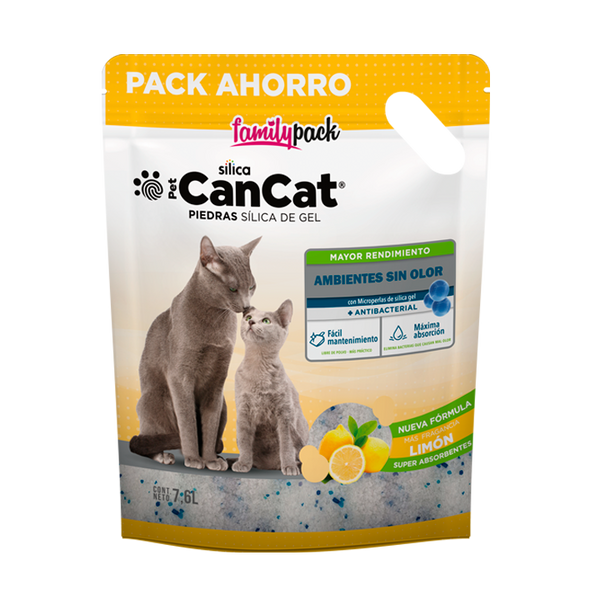 Piedras Sanitarias Gato CanCat Silica Gel Family Pack Limón