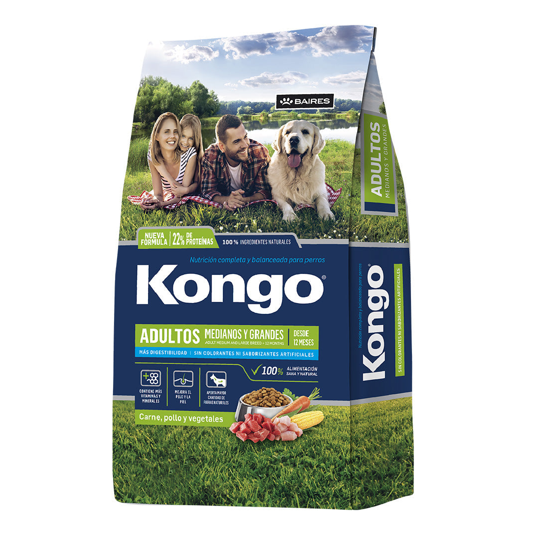 Alimento Kongo Perro Adulto Mediano y Grande 21+3kg
