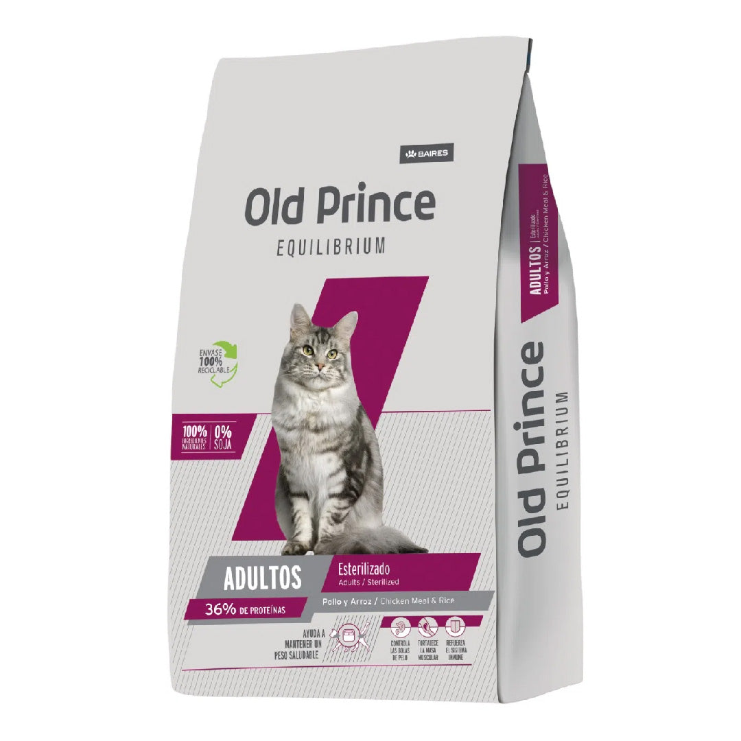Alimento Old Prince Equilibrium Gato Adulto Esterilizado 7,5+2kg