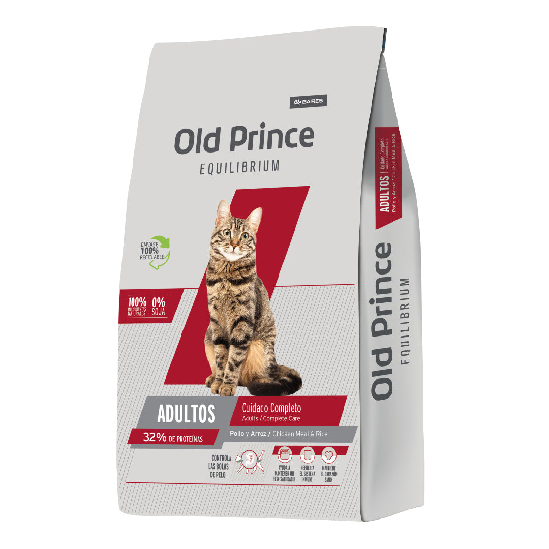 Alimento Old Prince Equilibrium Gato Adulto Pollo y Arroz