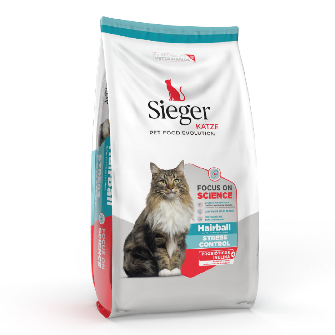 Alimento Sieger Katze Gato Hairball Control de Stress