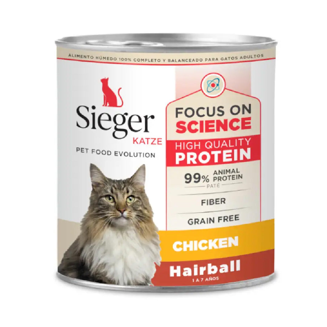 Lata Sieger Katze Gato Adulto Hairball sabor Pollo